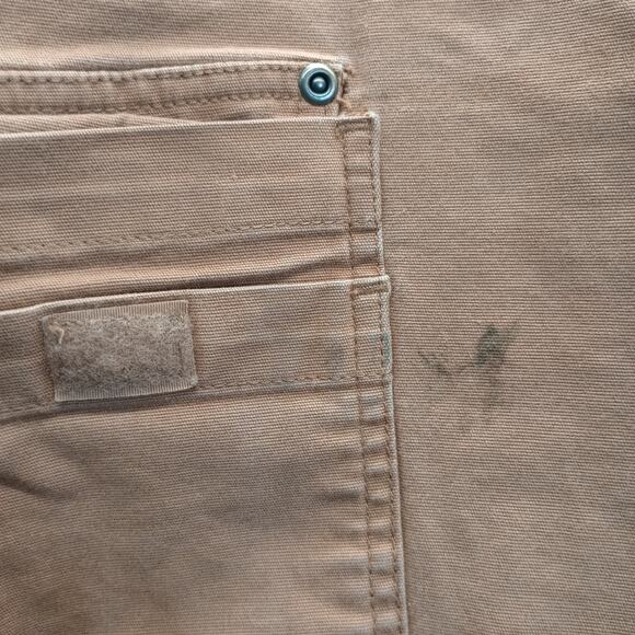 Duluth Trading Flex Fire Hose Work Pants Men 38x28 Canvas Stretch Brown - Picture 3 of 9